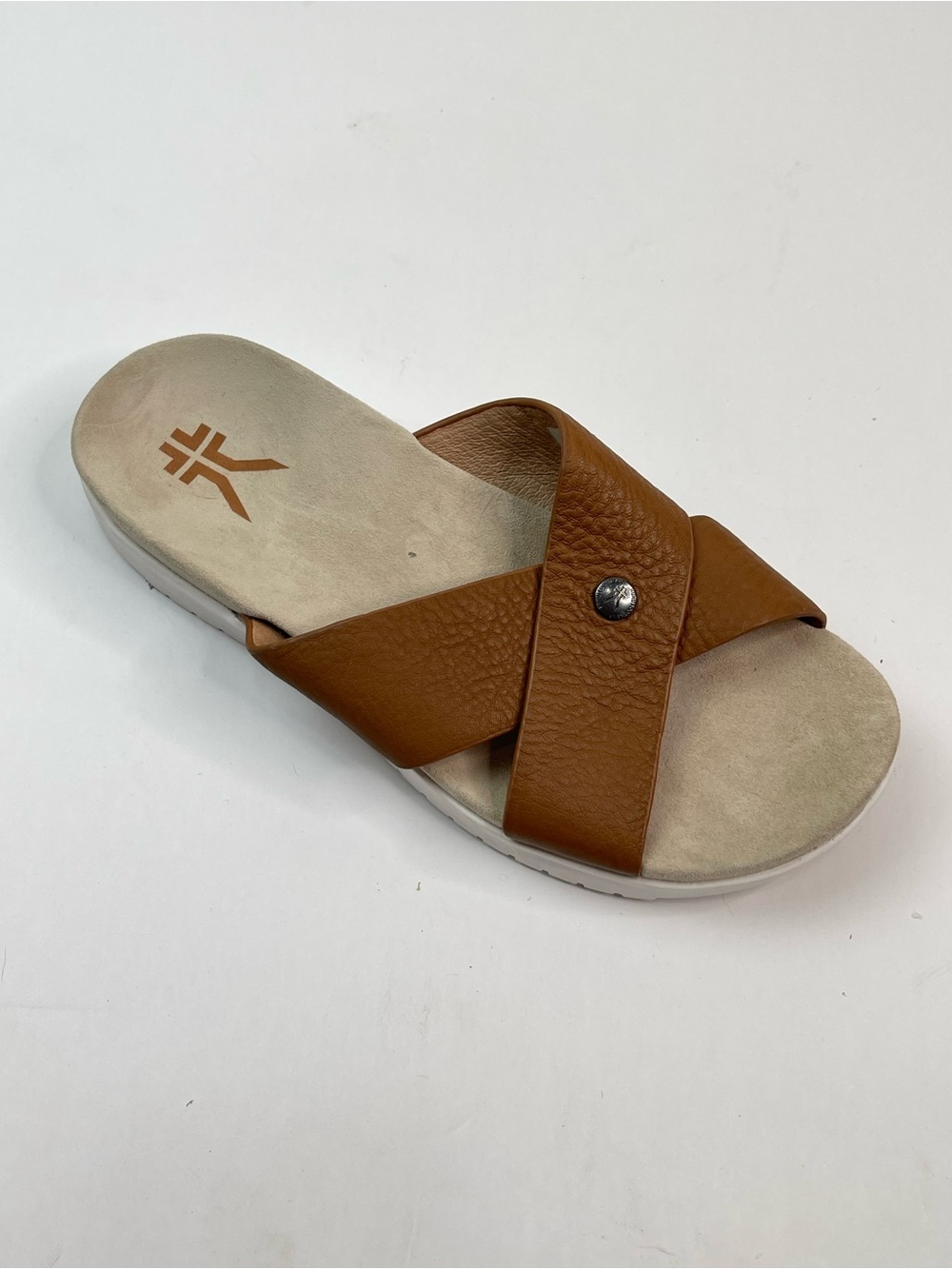 Kuru Breeze Womens Size 9 Brown Ivory White Beach Walking Outdoor Slide Sandals